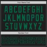 Personalized Unisex Softball Jersey in Black and Kelly Green, Two-Button Style Personalized Black Black-Kelly Green Two-Button