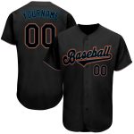 Custom Personalized Black and Light Blue Authentic Baseball Jersey with Team Name and Number Personalized Black Black-Light