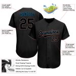 Custom Personalized Black and Light Blue Authentic Baseball Jersey with Team Name and Number Personalized Black Black-Light
