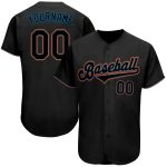 Personalized Black Light Blue Baseball Jersey for Men and Women - Custom Team Apparel Personalized Black Black-Light Blue