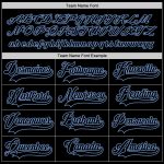 Personalized Black Light Blue Hockey Jersey - Custom Sports Apparel Personalized Black Black-Light Blue Hockey Jersey