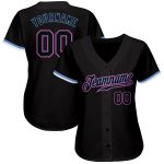 Custom Name and Number Personalized Black Light Blue Pink White Authentic Baseball Jersey for Your Team Personalized Black