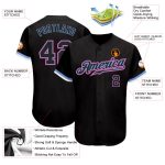 Custom Name and Number Personalized Black Light Blue Pink White Authentic Baseball Jersey for Your Team Personalized Black