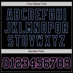 Personalized Black Light Blue Pink White Baseball Jersey for Men and Women Personalized Black Black Light Blue Pink-White