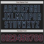 Custom Name and Number Baseball Jersey - Personalized Authentic Light Blue-Red Design, Black Color Personalized Black Black