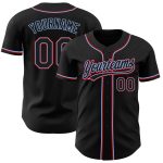 Personalized Black Light Blue Red Baseball Jersey - Custom Team Apparel Personalized Black Black Light Blue-Red Baseball