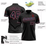 Custom Name Number Personalized Black Light Blue Red Golf Polo Shirt Performance Team Jersey Personalized Black Black Light