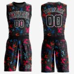 Personalized Black Light Blue Basketball Jersey Sublimation Round Neck Suit Personalized Black Black-Light Blue Round Neck