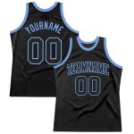 Personalized Black Light Blue Throwback Basketball Jersey for Men and Women Personalized Black Black-Light Blue Throwback