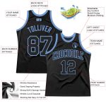 Personalized Black Light Blue Throwback Basketball Jersey for Men and Women Personalized Black Black-Light Blue Throwback
