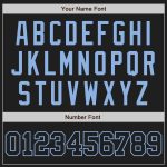 Personalized Unisex Softball Jersey - Black and Light Blue Two-Button Design Personalized Black Black-Light Blue Two-Button