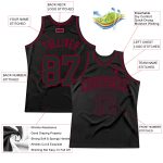 Personalized Black Maroon Throwback Basketball Jersey for Men Women Personalized Black Black-Maroon Throwback Basketball