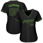 Personalized Black Neon Green Baseball Jersey - Customizable Team Apparel Personalized Black Black-Neon Green Baseball Jersey