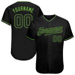 Personalized Black Neon Green Baseball Jersey - Customizable Team Apparel Personalized Black Black-Neon Green Baseball Jersey