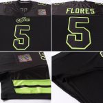 Custom Name and Number Black Neon Green Mesh Football Jersey - Personalized Team Jersey Personalized Black Black-Neon Green