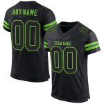 Personalized Black Neon Green Mesh Football Jersey - Custom Sports Apparel Personalized Black Black-Neon Green Mesh Football