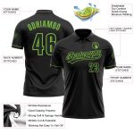 Personalized Black Neon Green Vapor Performance Golf Polo Shirt for Men Personalized Black Black-Neon Green Performance Vapor