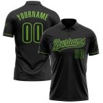 Custom Golf Polo Shirt Black Neon Green Performance Personalized with Team Name and Number Personalized Black Black-Neon