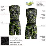 Custom Name and Number Basketball Jersey - Personalized Black and Neon Green Sublimation Round Neck Suit Personalized Black