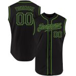 Personalized Black Neon Green Sleeveless Baseball Jersey for Men and Women Personalized Black Black-Neon Green Sleeveless