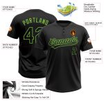Personalized Black Neon Green Unisex Softball Jersey - Two-Button Design for Comfort and Style Personalized Black Black-Neon