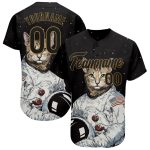 Personalized Black Gold 3D Astronaut Baseball Jersey for Men & Women Personalized Black Black-Old Gold 3D Astronaut Baseball