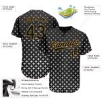 Personalized Authentic Baseball Jersey with Custom Name and Number, 3D Black and Old Gold Pattern Design Personalized Black