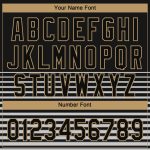 Custom Name and Number Unisex 3D Pattern Softball Jersey - Personalized Black Black-Old Gold Two-Button Design Personalized