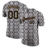Personalized 3D Snakeskin Performance T-Shirt in Black and Old Gold Personalized Black Black-Old Gold 3D Snakeskin Performance