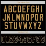 Custom Name and Number Personalized Softball Jersey in Black and Old Gold - Authentic Team Apparel Personalized Black Black-Old