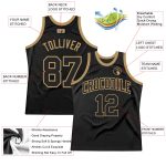 Personalized Black Gold Authentic Throwback Basketball Jersey Personalized Black Black-Old Gold Authentic Throwback Basketball