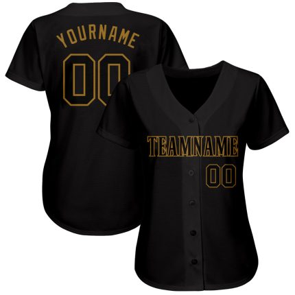 Personalized Black Gold Baseball Jersey for Men, Custom 15 - Perfect Gift Personalized Black Black-Old Gold Baseball Jersey