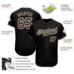 Personalized Black and Gold Baseball Jersey for Men, Women, Kids - Custom Name, Number, Unique Design Personalized Black
