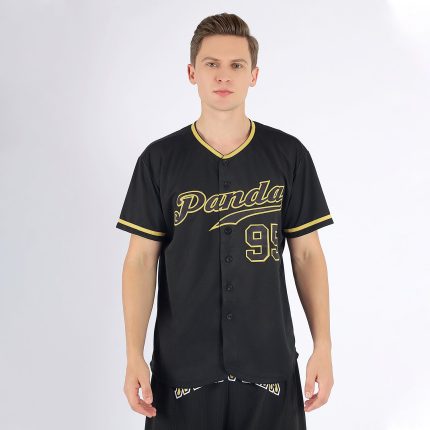 Personalized Black and Old Gold Baseball Jersey for Men and Women Personalized Black Black-Old Gold Baseball Jersey