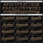 Personalized Varsity Letterman Jacket Black & Old Gold Full-Snap Bomber 2 Personalized Black Black-Old Gold Bomber Full-Snap