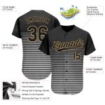 Custom Name and Number 3D Pattern Baseball Jersey - Personalized Black and Gold-Gray Design Personalized Black Black Old