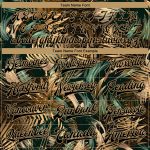 Personalized 3D Hawaii Palm Trees Black-Old Gold Varsity Letterman Bomber Jacket Personalized Black Black-Old Gold Hawaii