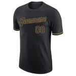 Personalized Black Gold Performance T-Shirt for Men and Women Personalized Black Black-Old Gold Performance T-Shirt