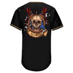 Personalized Skull Baseball Jersey in Black and Old Gold - Stylish Fashion Jersey 3 Personalized Black Black-Old Gold Skull