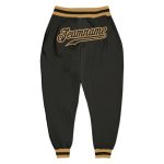 Personalized Black and Gold Sports Pants for Men - Custom Athletic Wear Personalized Black Black-Old Gold Sports Pants