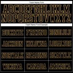 Custom Name Number Black Stitched Cuffed Knit Hat - Personalized Black-Old Gold Team Beanie Personalized Black Black-Old