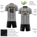 Personalized Sublimation Snakeskin Soccer Jersey - Black and Gold Uniform Personalized Black Black-Old Gold Sublimation Snakeskin