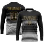 Personalized Soccer Jersey Sublimation Black Gold - Custom Team Uniform 3 Personalized Black Black-Old Gold Sublimation Soccer