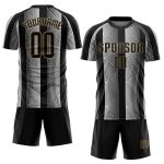 Personalized Black Gold Sublimation Soccer Jersey - Custom Team Uniform for Kids and Adults Personalized Black Black-Old