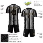Personalized Black Gold Sublimation Soccer Jersey - Custom Team Uniform for Kids and Adults Personalized Black Black-Old