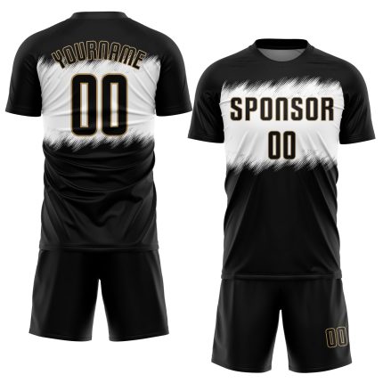 Personalized Black and Gold Soccer Jersey for Sublimation - Custom Uniform 5 Personalized Black Black-Old Gold Sublimation