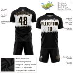 Personalized Black and Gold Soccer Jersey for Sublimation - Custom Uniform 5 Personalized Black Black-Old Gold Sublimation
