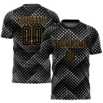 Personalized Black Gold Sublimation Soccer Jersey Uniform for Sports Teams Personalized Black Black-Old Gold Sublimation