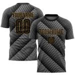 Personalized Black Gold Soccer Jersey Uniform - Sublimation Design for Teams Personalized Black Black-Old Gold Sublimation