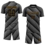 Personalized Black Gold Soccer Jersey Uniform - Sublimation Design for Teams Personalized Black Black-Old Gold Sublimation
